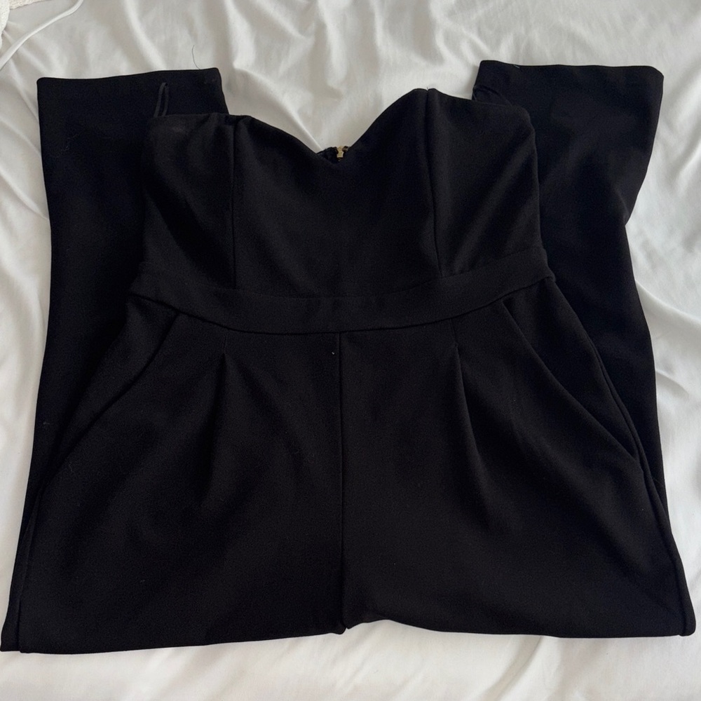 Express Black Strapless Jumpsuit